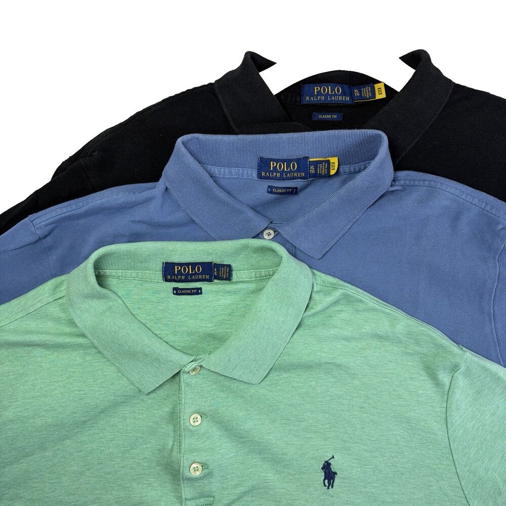 Polo Ralph Lauren Polo Shirt Lot of 3 Mens XL Classic Fit Short Sleeve Golf Work